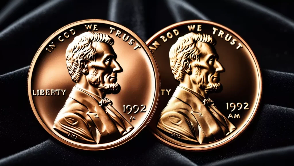 Close AM vs Wide AM penny comparison from 1992